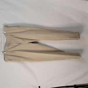 Saddlebred Men's Khaki Pleated Trousers with Cuffed Legs Size 42x32